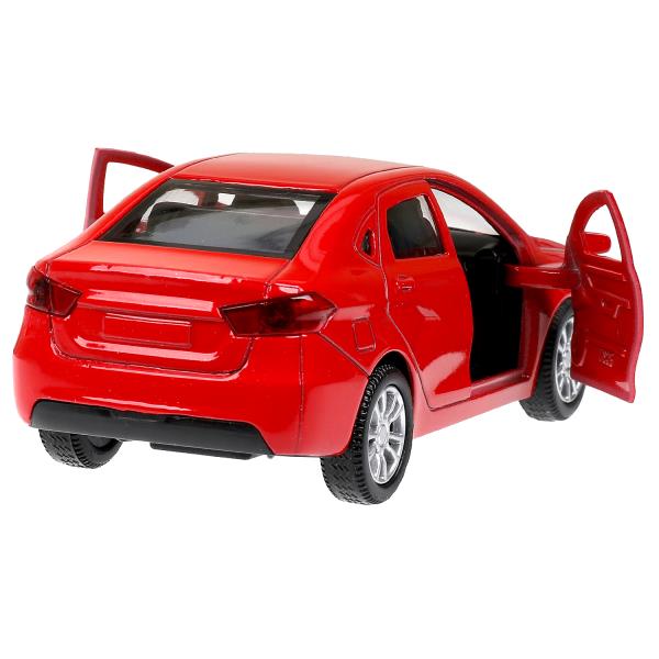 Машина металл LADA vesta 11,5 см, двери, багаж, красный, кор. Технопарк в кор.2*36шт