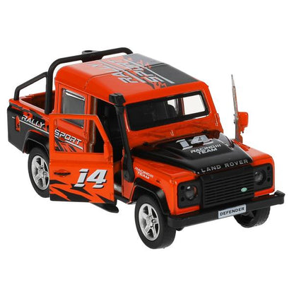 Машина металл LAND ROVER DEFENDER PICKUP САФАРИ 12 см, двери, багажн, кор. Технопарк в кор.2*36шт