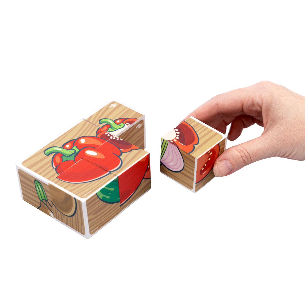 Кубики "Овощи" (без обклейки) 6 шт Baby Toys