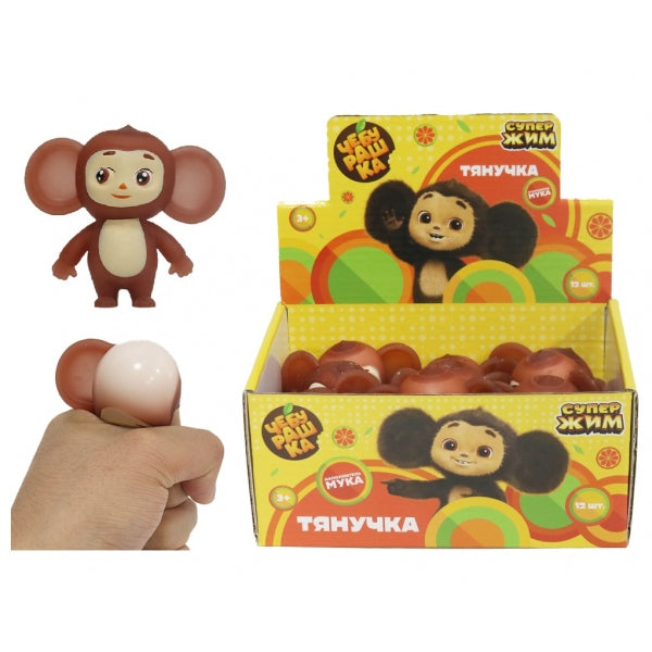 Игрушка-антистресс тянучка Чебурашка наполнение мука, дисплей Супер Жим уп-12шт в кор.4уп
