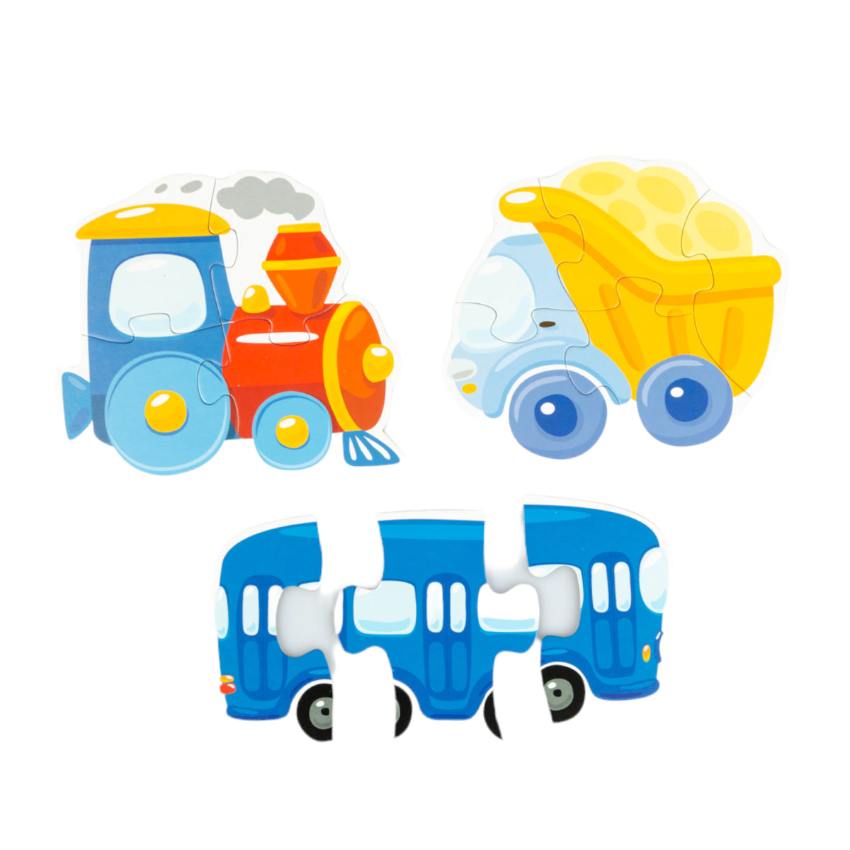 Пазлы контурные "Транспорт" Baby Toys (5 карт. 15 эл)