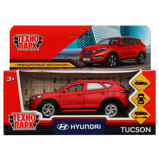 TUCSON-12FIL-RD336378 Машина металл HYUNDAI TUCSON длина 12 см, двери, багаж., инер, красный, кор. Т