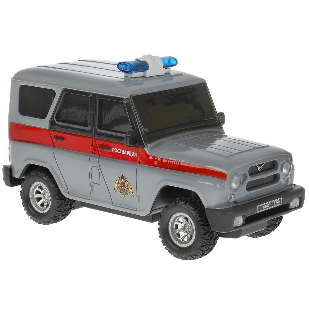 Машина р/у UAZ HUNTER росгвардия 18 см, свет, сер, кор. Технопарк в кор.2*24шт