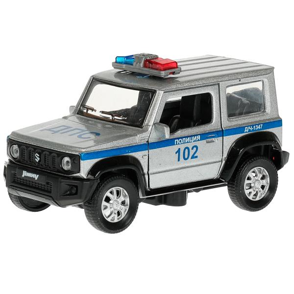 Машина металл SUZUKI JIMNY ПОЛИЦИЯ 11,5 см, двер, баг, инер, сер, кор. Технопарк в кор.2*36шт