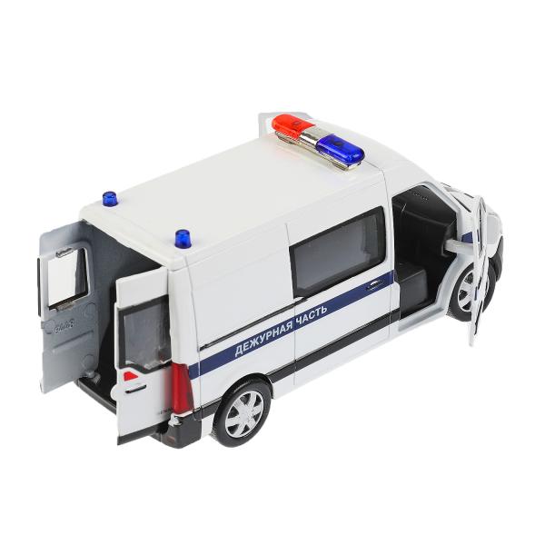 MASTER-14POL-WH 326462 Машина металл RENAULT MASTER ПОЛИЦИЯ 14 см, двери, инерц, белый, кор. Технопа