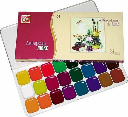Луч. Акварель "Люкс" 24 цв. без кисти 14С 1039-08 /18*