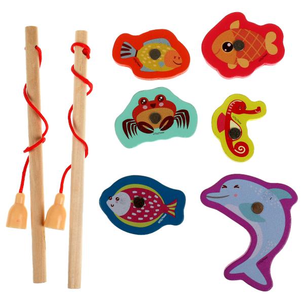 Игра ловим + 2 удочки МАЛЫШАРИКИ в пак. Буратино в кор.300шт