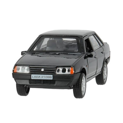 Машина металл свет-звук LADA 21099"спутник",12см,откр дв,баг,инер,черный,кор Технопарк в кор.2*36шт