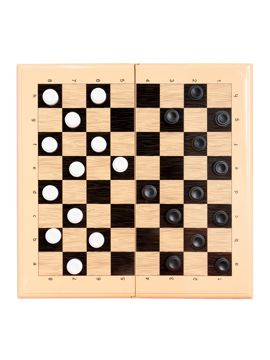 ИГРА НАСТОЛЬНАЯ "ШАШКИ-ШАХМАТЫ-НАРДЫ" (БОЛ, БЕЖ) в кор.6шт