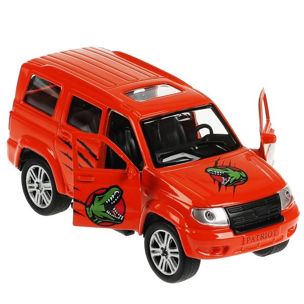 Машина металл UAZ 12 см, дв., багаж., инерц., окрас динозавр, кор. Технопарк в кор.2*24шт
