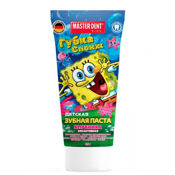 Детская зубная паста губка спонж клубника 65 гр MASTER DENT в кор.24шт