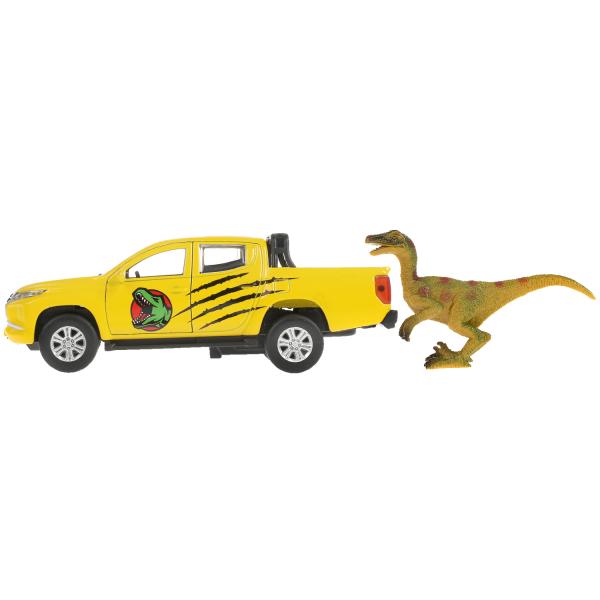 Машина металл "МИЦУБИШИ" "mitsubishi l200 pickup динозавры" длин 13 см, откр дв, багаж, инерц, в кор
