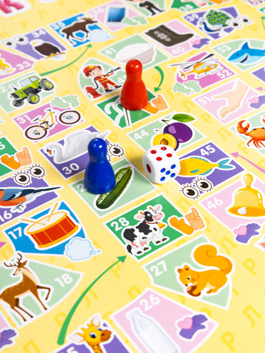 Игра-ходилка логопедическая "От звука к звуку" РЬ, ЛЬ, Р, Л (европодвес)