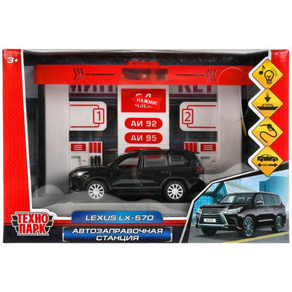 Игрушка пластик свет-звук АВТОЗАПРАВОЧНАЯ СТАНЦИЯ 21 см, lexus lx, кор. Технопарк в кор.2*24шт