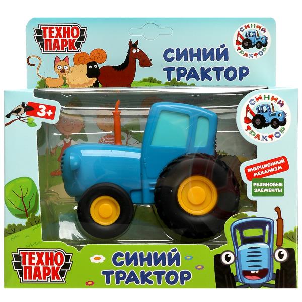 Модель металл СИНИЙ ТРАКТОР длина 11 см, инерц, синий, кор. Технопарк в кор.48шт