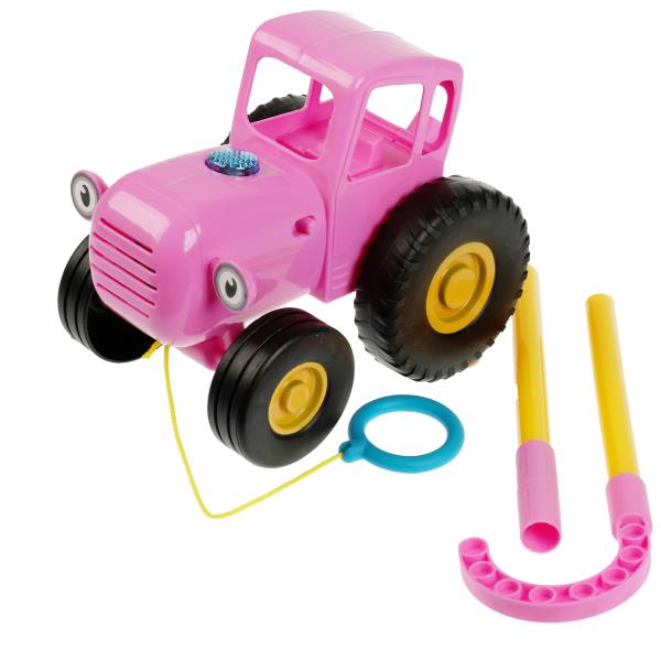 Каталка с палкой СИНИЙ ТРАКТОР 25 песен,фраз,звуков.свет.кор.бат Умка в кор.36шт