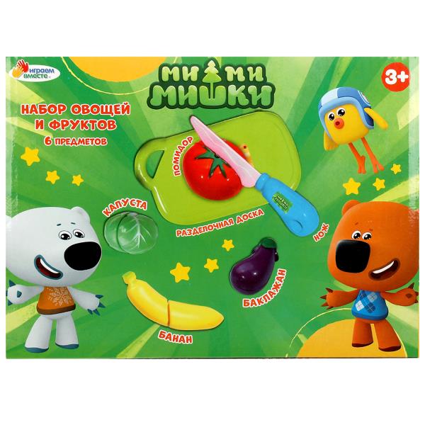 Набор овощей и фруктов, Ми-ми-мишки в кор. 25*6*18,5см ИГРАЕМ ВМЕСТЕ в кор.2*24шт