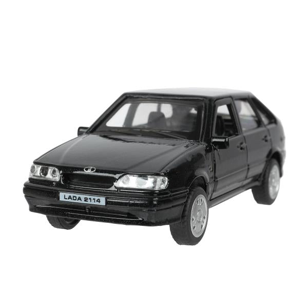 Машина металл LADA -2114 "SAMARA", 12 см, двери, багаж, инерц., черный, кор. Технопарк в кор.2*36шт