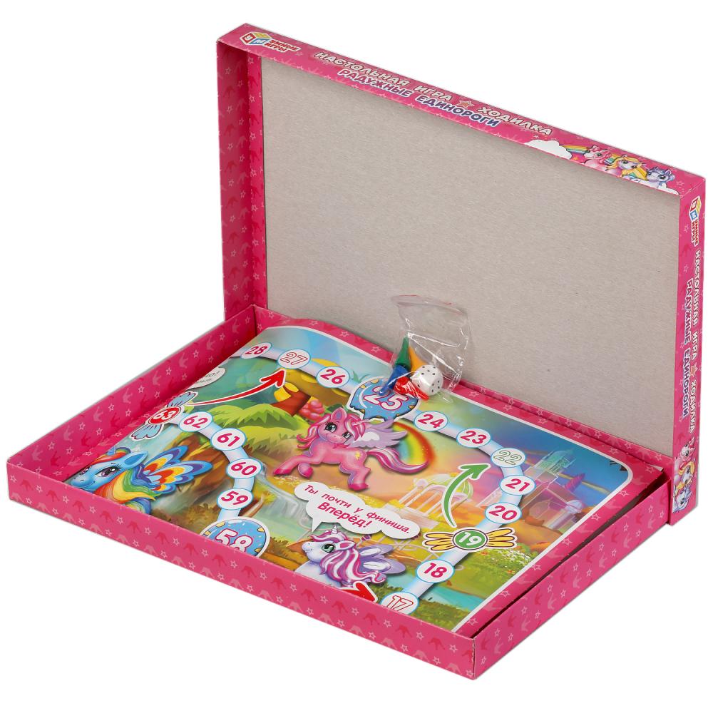 Радужные единороги. Настольная игра-ходилка Умные игры в кор.20шт
