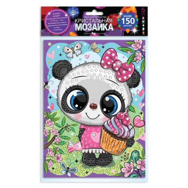 Кристальная мозаика в пакете 17*23 см панда МУЛЬТИ АРТ в кор.100шт