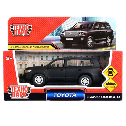 4690590199657 Машина металл TOYOTA "land cruiser матовый"дл12,5см,откр дв,инерц,черн,в кор Технопарк