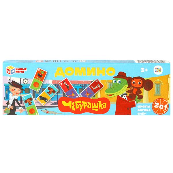 Союзмультфильм. Чебурашка. Домино. 3в1. 175х55х18 мм. Умные игры. в кор.100шт