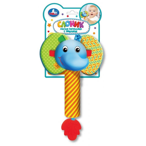 Текстильная игрушка погремушка - пищалка Умка в кор.250шт