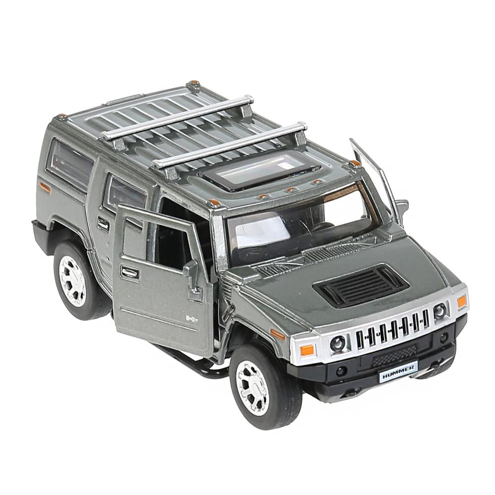 Машина металл HUMMER "hummer h2", дл12см,откр дв,багаж,инерц,темн-сер,в кор Технопарк в кор.2*36шт