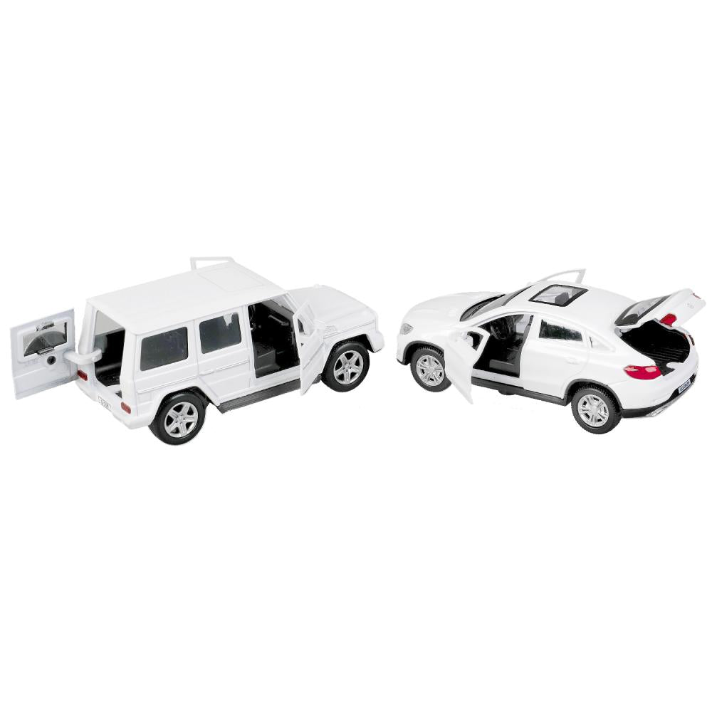 Машина металл MERCEDES-BENZ g-class/mercedes gle-coupe 12см, дв,баг, асс. Технопарк уп-12шт в кор6уп