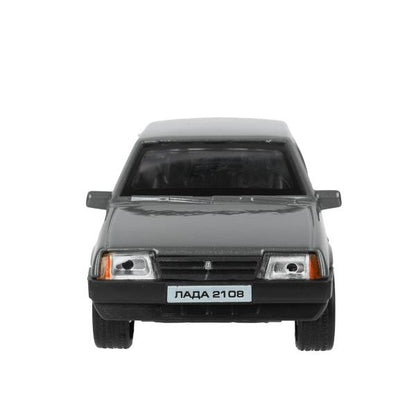 Машина металл LADA-2108 "СПУТНИК" длина 12 см, двери, багаж, серый, в кор. Технопарк в кор.2*36шт