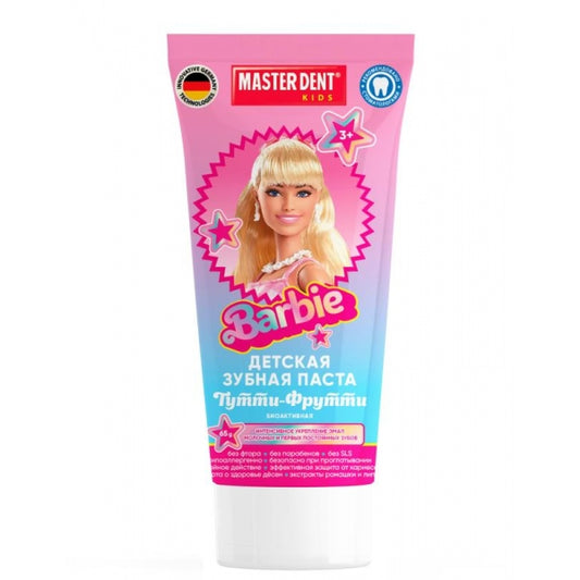 Детская зубная паста barbieтутти-фрутти, 65 г MASTER DENT в кор.24шт