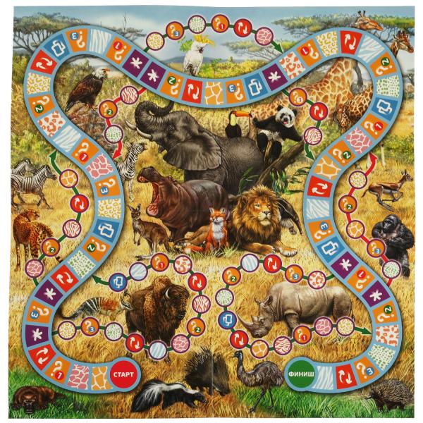 Животные планеты Земля. Настольная игра-квадрат. 40 карточек. 250х250х55мм. Умные игры в кор.10шт