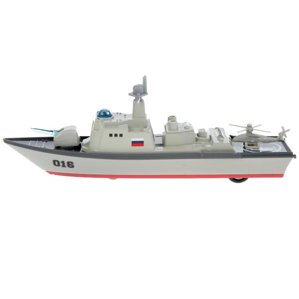 Модель металл свет-звук "крейсер" 18см, инерц., в ассорт. в русс. кор. Технопарк в кор.2*24шт