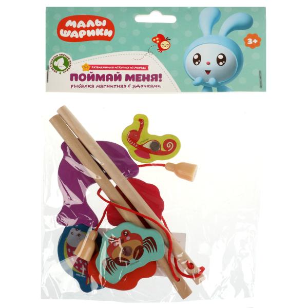 Игра ловим + 2 удочки МАЛЫШАРИКИ в пак. Буратино в кор.300шт