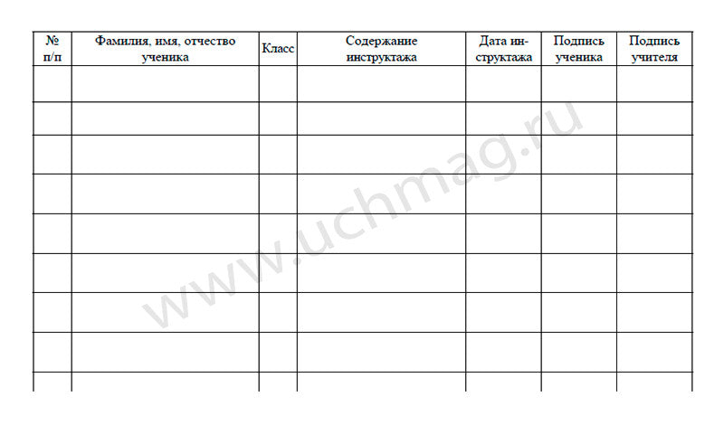 Журнал инструктажа по технике безопасности дорожного движения. (Формат А4, обложка офсетная пл.120, блок писчая пл. 60) 40 стр.