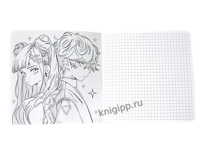 MyArt. БЛОКНОТ в клетку Аниме. Фиолетовый