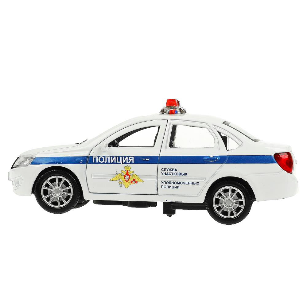 Машина металл свет-звук LADA granta ПОЛИЦИЯ 11,5 см, дв, багаж, инерц, кор. Технопарк в кор.2*36шт