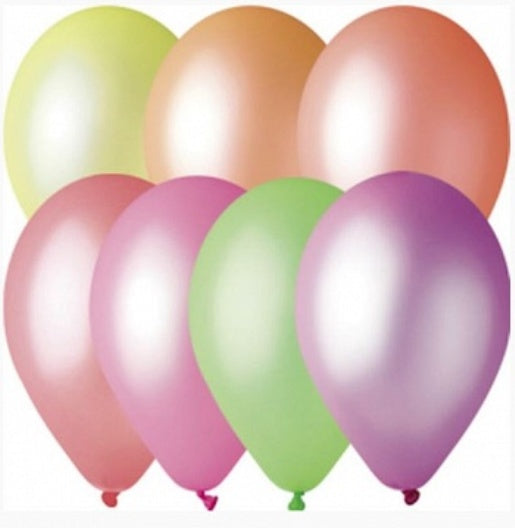 "Пати бум" Шар круглый 25см "Ассорти" флюорисцентный уп. 100 шт