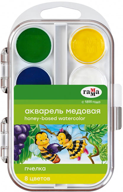 Краски акв. 8цв Пчелка 212068