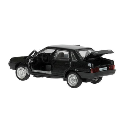 Машина металл свет-звук LADA 21099"спутник",12см,откр дв,баг,инер,черный,кор Технопарк в кор.2*36шт