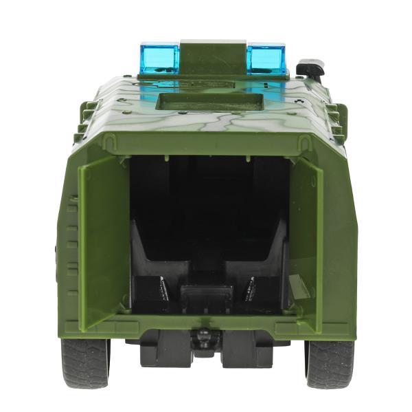Машина пластик свет-звук АМН ВПК-233114 ВОЕННЫЙ 21 см, двери, инерц, кор. Технопарк в кор.2*18шт