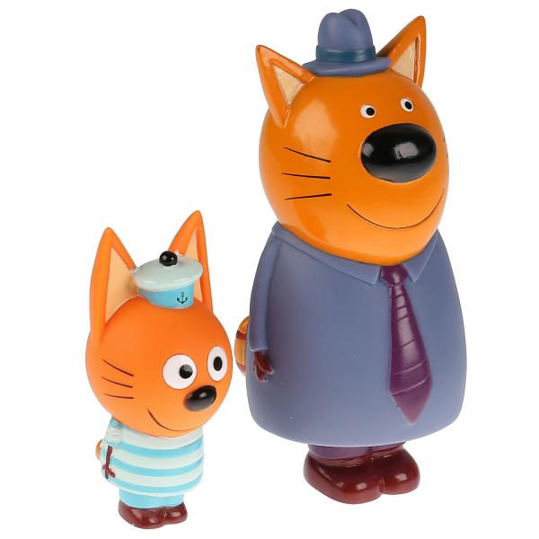 Игрушка пластизоль для ванны Капитошка Три Кота папа и Коржик, 2шт., сетка (русс. уп.) в кор.50шт