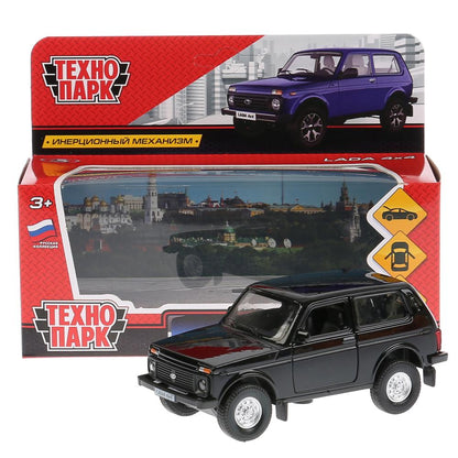 ТМ Технопарк. Машина металл "LADA 4x4" 12см, открыв. двери, инерц., ЧЕРНЫЙ. в кор. в кор.2*36шт