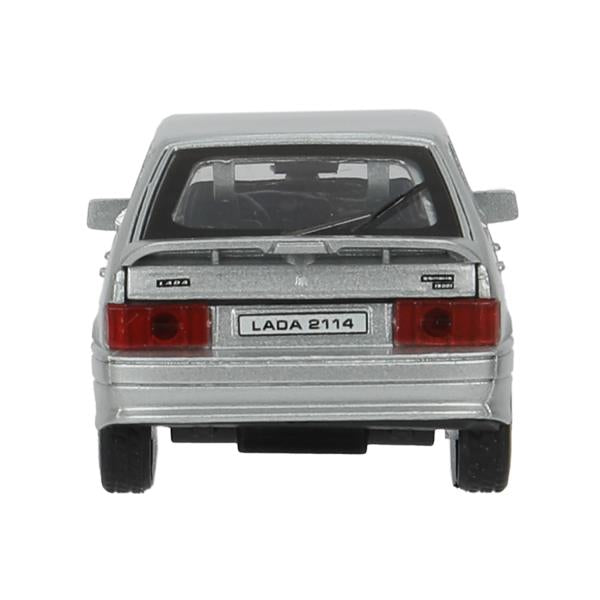 Машина металл LADA-2114 "SAMARA" 12 см, двери, багаж, инерц, серебрист, кор. Технопарк в кор.2*36шт