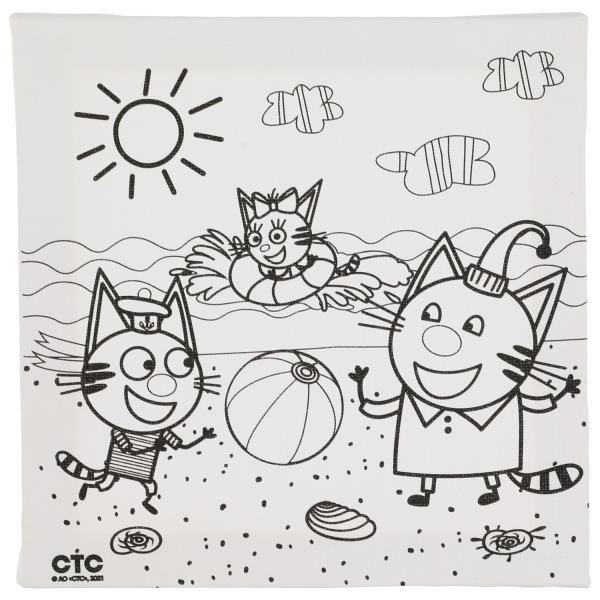 Набор д/тв-ва Три Кота холст для росписи 15*15 см MultiArt в кор.48шт