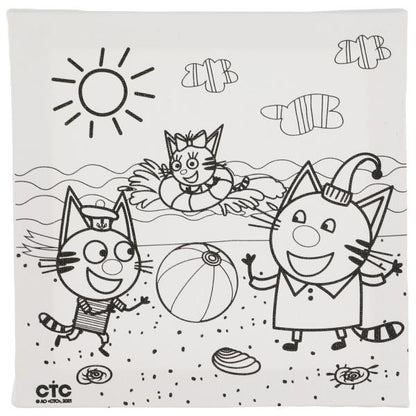 Набор д/тв-ва Три Кота холст для росписи 15*15 см MultiArt в кор.48шт