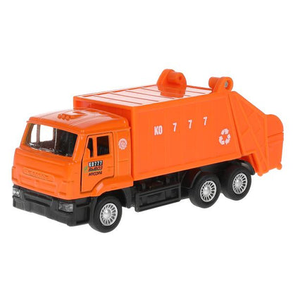 Машина металл KAMAZ МУСОРОВОЗ, 12 см, двери., подвиж.дет., инерц., кор. Технопарк в кор.2*24шт