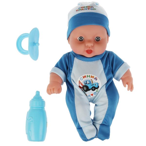 Пупс Синий ТРАКТОР 20 см, аксессуары КАРАПУЗ в кор.2*48шт