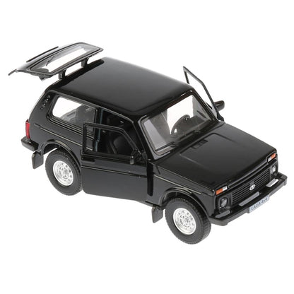 ТМ Технопарк. Машина металл "LADA 4x4" 12см, открыв. двери, инерц., ЧЕРНЫЙ. в кор. в кор.2*36шт