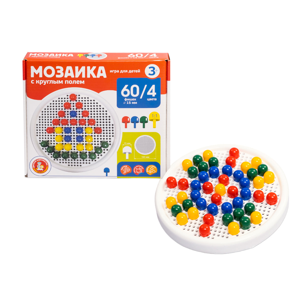 Мозаика с круглым полем d15 4 цвета 60 элементов